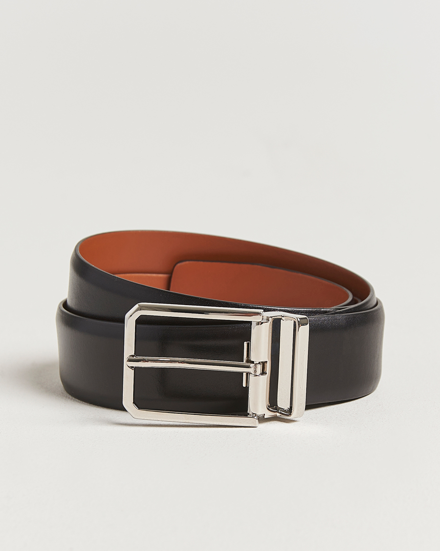 Herr | Bälten | Santoni | Classic Leather Belt Black Calf