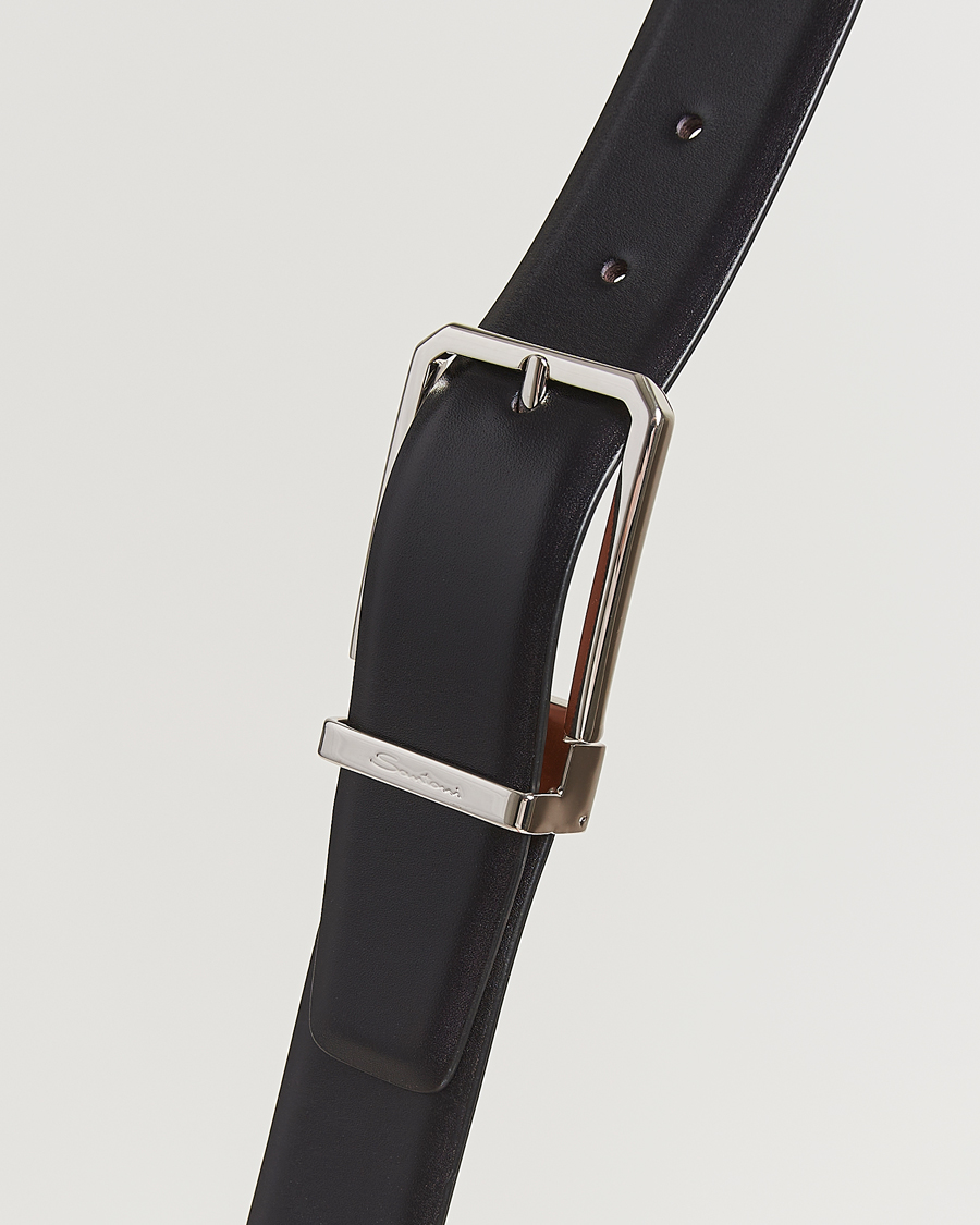 Herr | Bälten | Santoni | Classic Leather Belt Black Calf