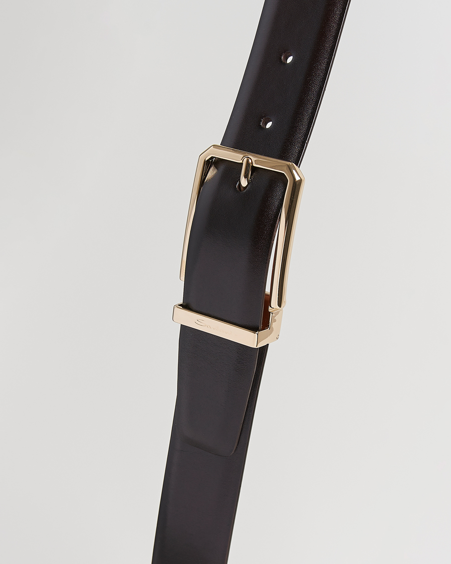 Herr | Bälten | Santoni | Classic Leather Belt Dark Brown Calf