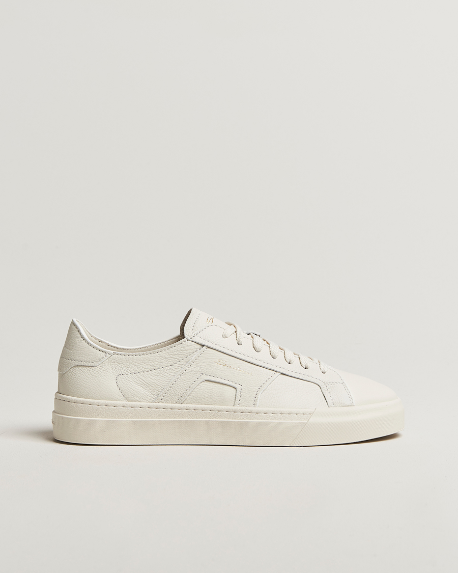 Herr | Sneakers | Santoni | Double Buckle Sneakers White Grain