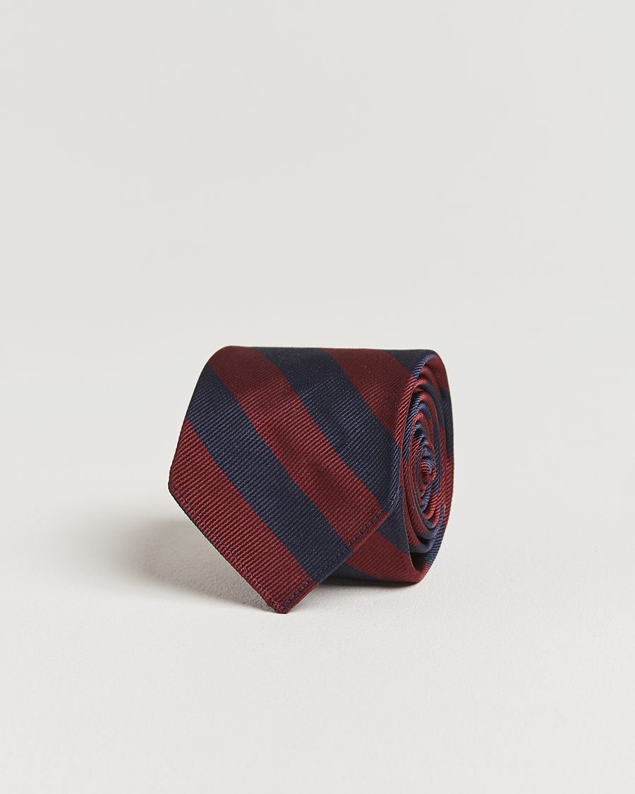 Herr | Slipsar | Kamakura Shirts | Kamakura ShirtsVintage Ivy Regimental Stripe Silk TieNavy/Burgundy