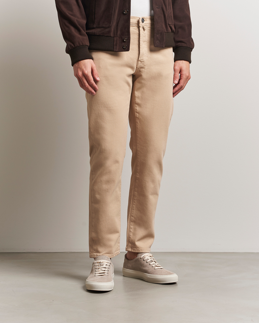 Herr | Byxor | Incotex | 5-Pocket Cotton Stretch Pants Beige