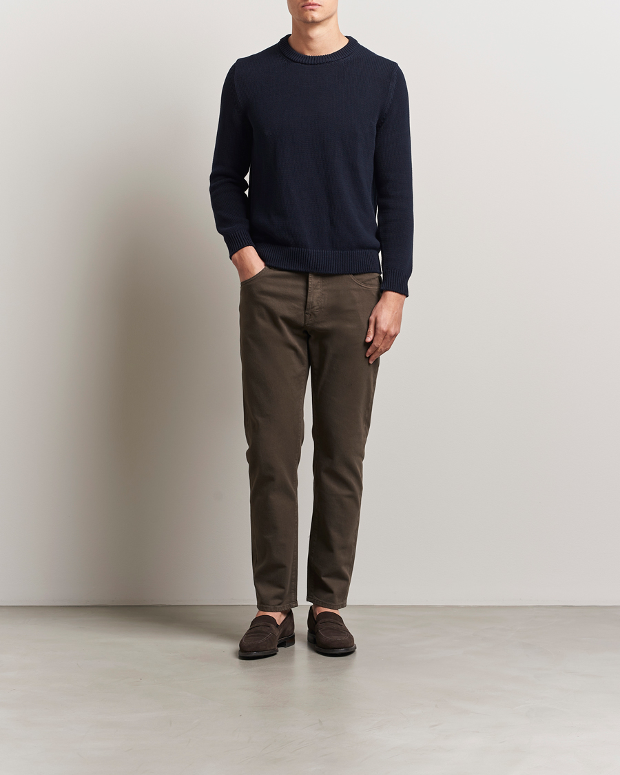 Herr | Byxor | Incotex | 5-Pocket Cotton Stretch Pants Dark Brown