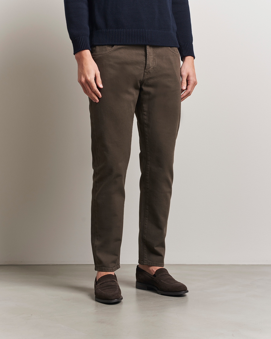 Herr | Byxor | Incotex | 5-Pocket Cotton Stretch Pants Dark Brown