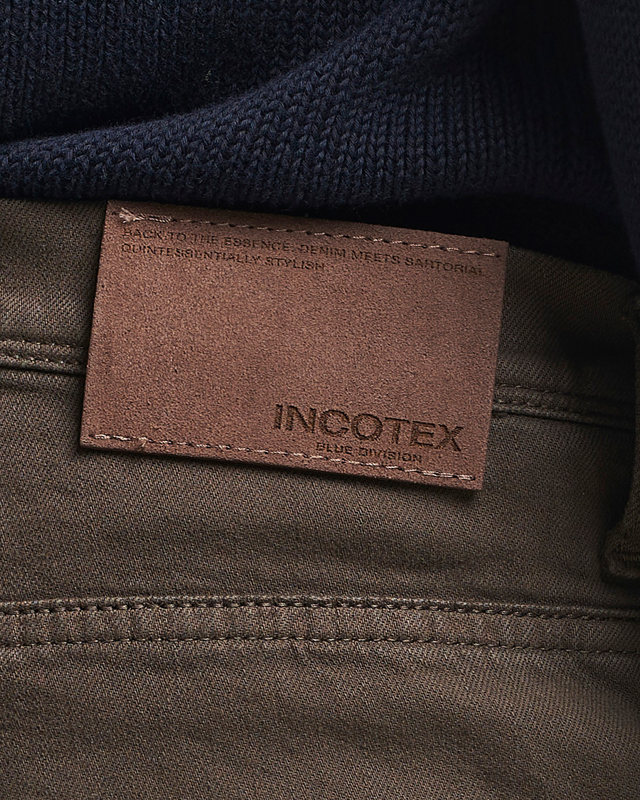 Herr | Byxor | Incotex | 5-Pocket Cotton Stretch Pants Dark Brown