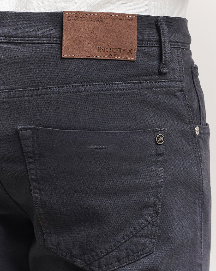 Herr | Byxor | Incotex | 5-Pocket Cotton Stretch Pants Navy