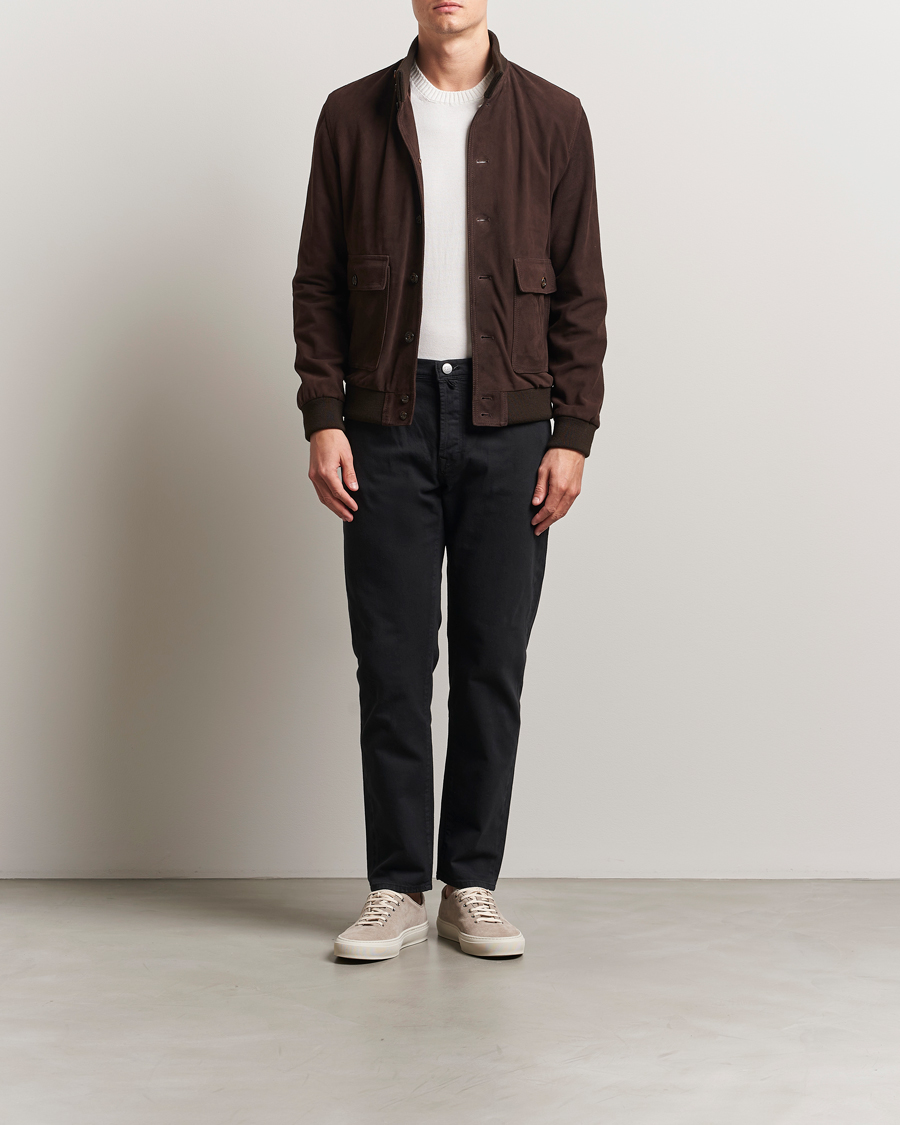 Herr | Byxor | Incotex | 5-Pocket Cotton Stretch Pants Black