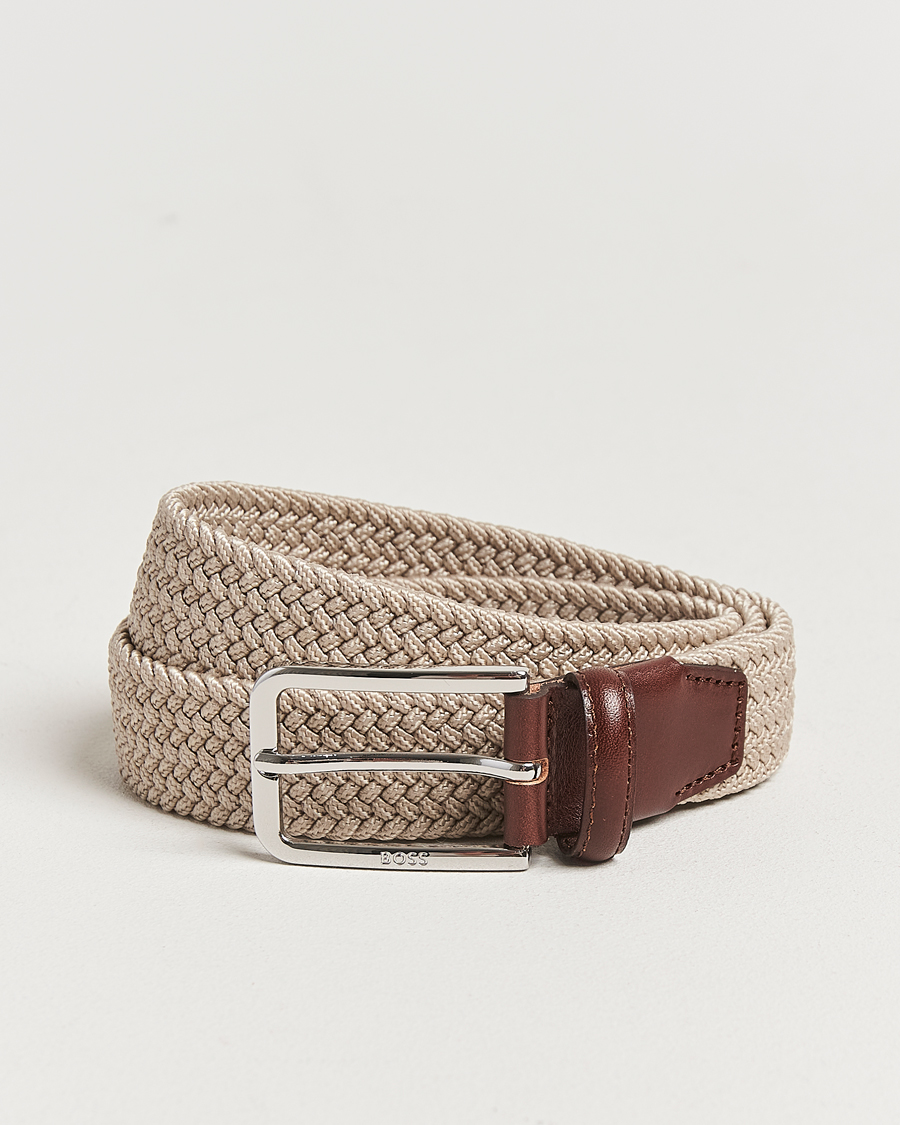Herr | Bälten | BOSS BLACK | Clorio Elastic Woven Belt Light Beige