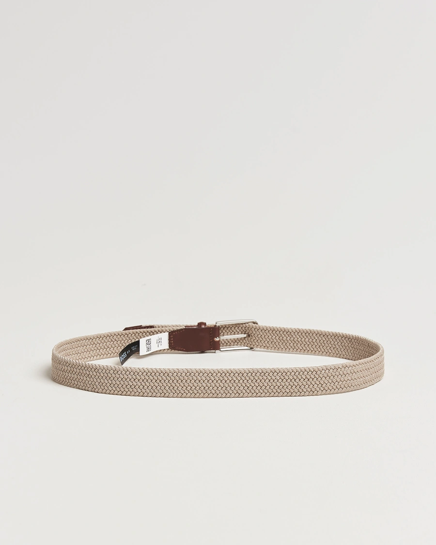 Herr | Bälten | BOSS BLACK | Clorio Elastic Woven Belt Light Beige