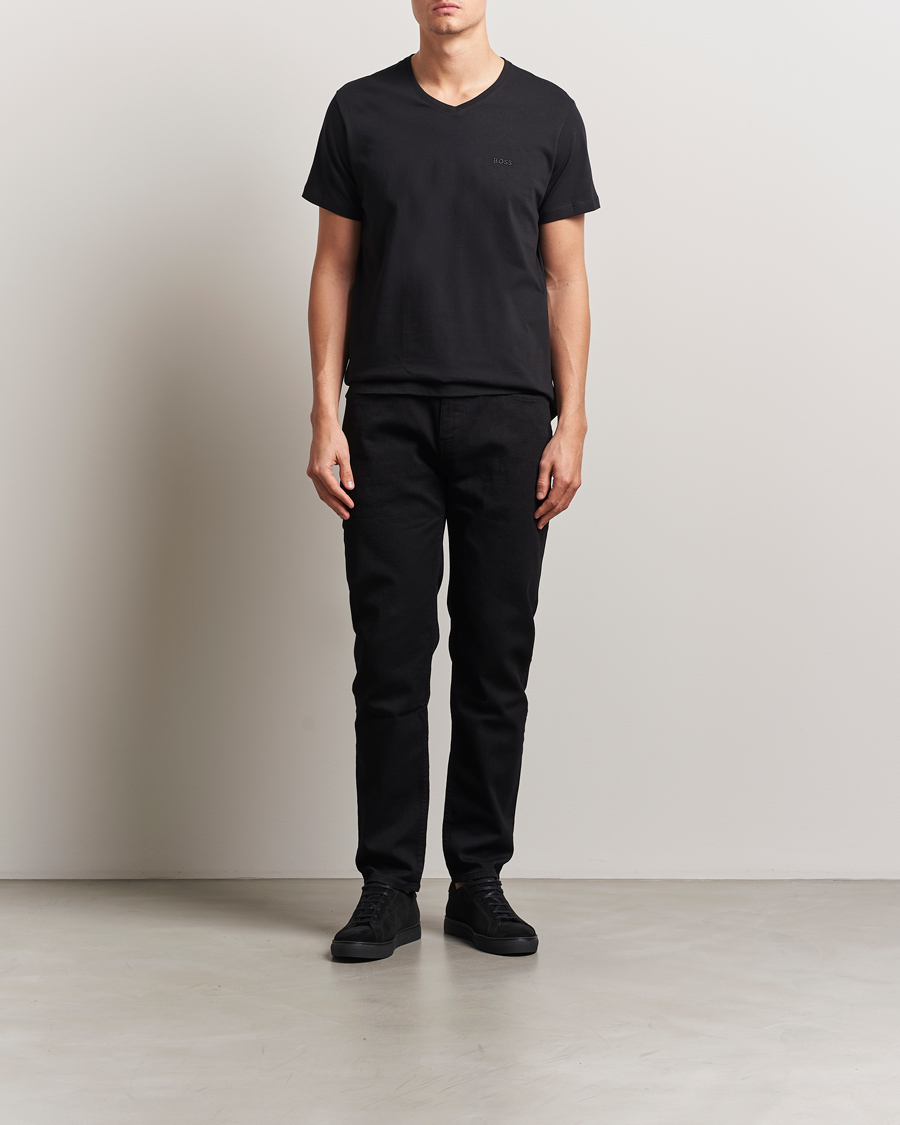 Herr | T-Shirts | BOSS BLACK | 2-Pack Relaxed Fit V-Neck T-Shirt Black
