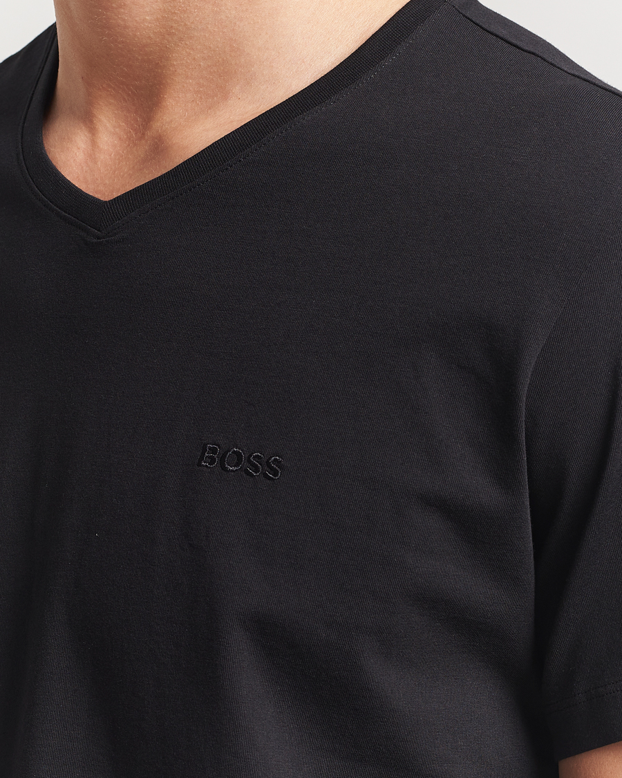 Herr | T-Shirts | BOSS BLACK | 2-Pack Relaxed Fit V-Neck T-Shirt Black