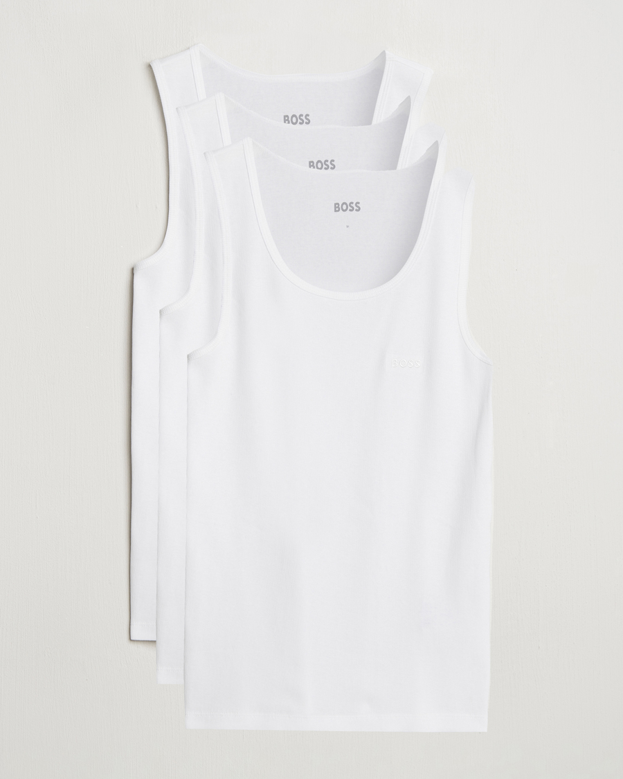 Herr | T-Shirts | BOSS BLACK | 3-Pack Ribbed Tank Top White