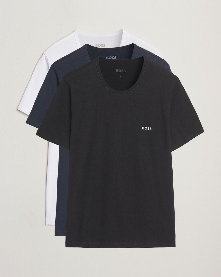 Herr | T-Shirts | BOSS BLACK | 3-Pack Crew Neck T-Shirt White/Navy/Black