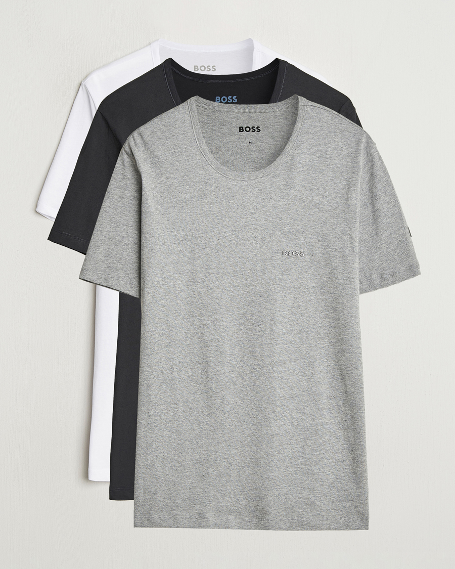 Herr | T-Shirts | BOSS BLACK | 3-Pack Crew Neck T-Shirt White/Grey/Black