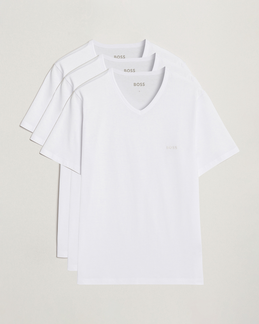 Herr | T-Shirts | BOSS BLACK | 3-Pack V-Neck T-Shirt White