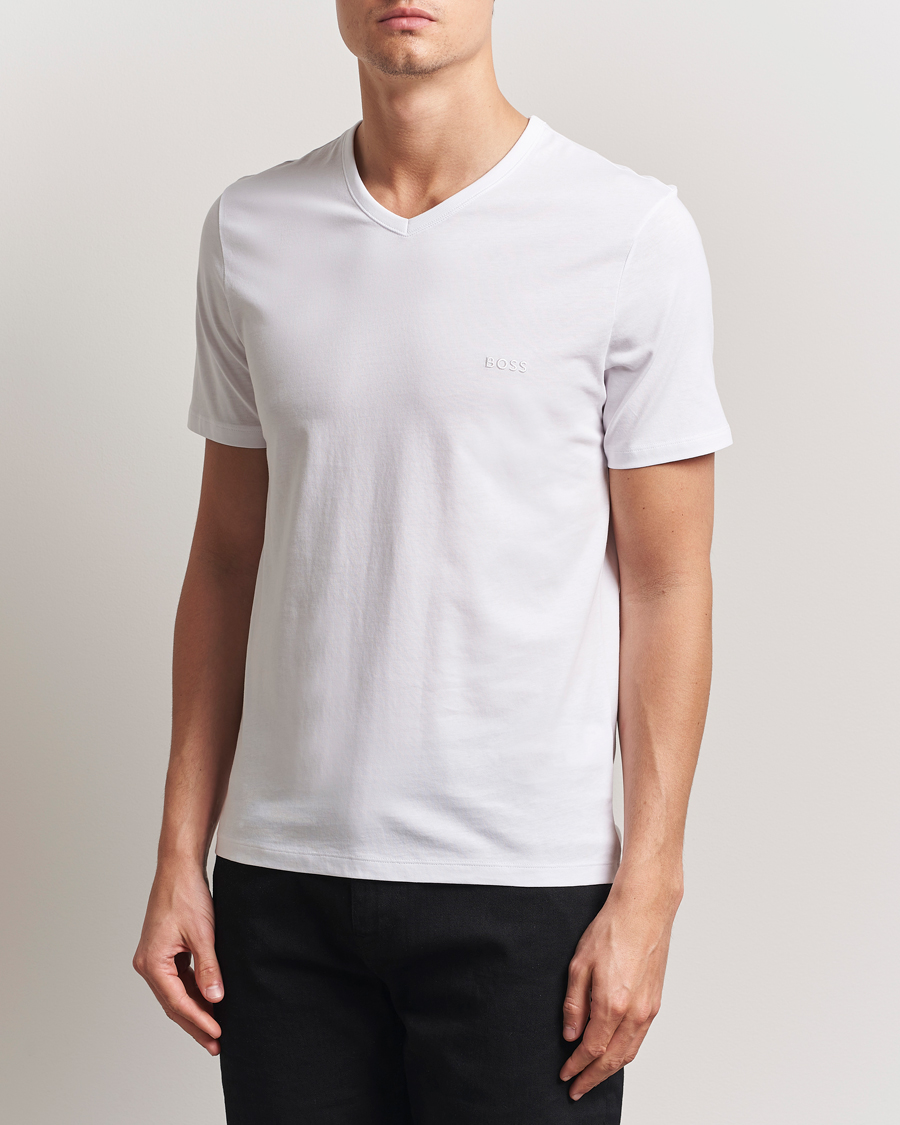 Herr | T-Shirts | BOSS BLACK | 3-Pack V-Neck T-Shirt White
