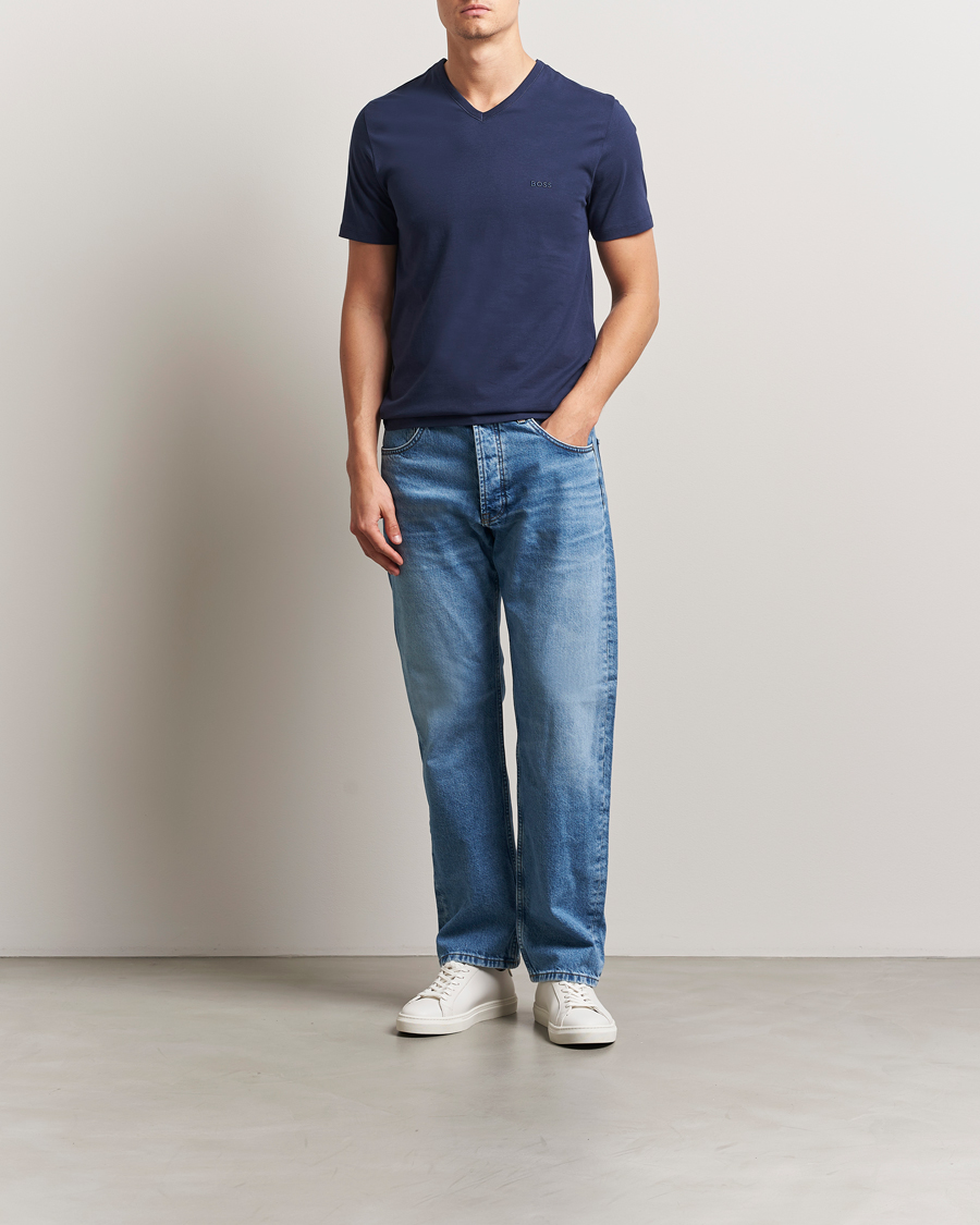 Herr | T-Shirts | BOSS BLACK | 3-Pack V-Neck T-Shirt Black/Blue/Grey