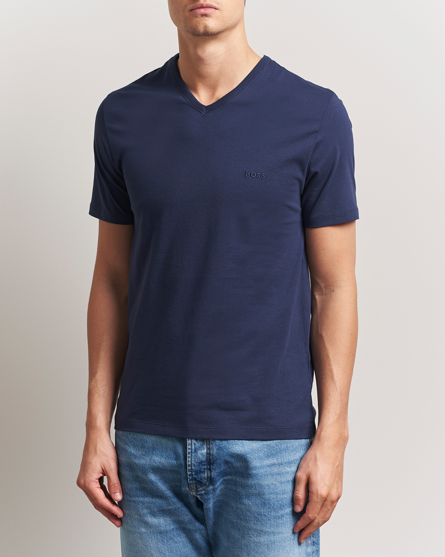 Herr | T-Shirts | BOSS BLACK | 3-Pack V-Neck T-Shirt Black/Blue/Grey
