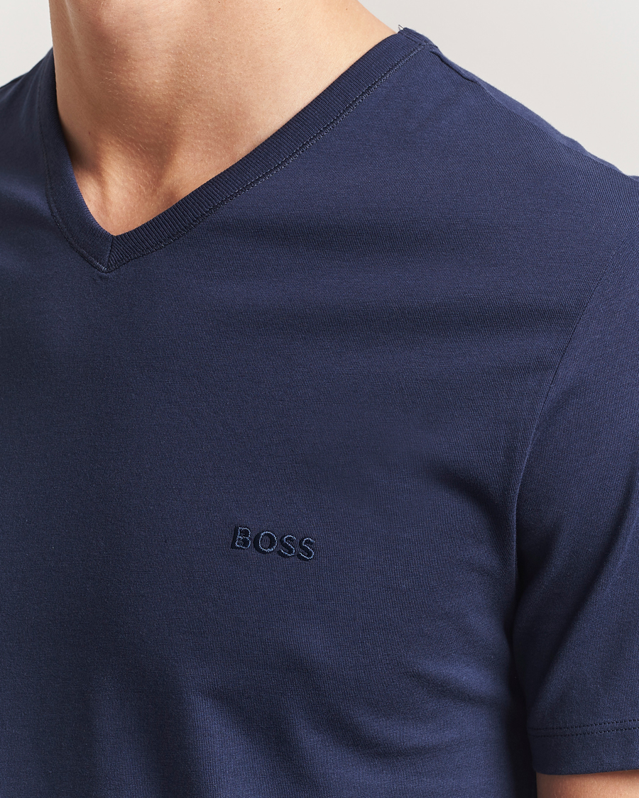 Herr | T-Shirts | BOSS BLACK | 3-Pack V-Neck T-Shirt Black/Blue/Grey
