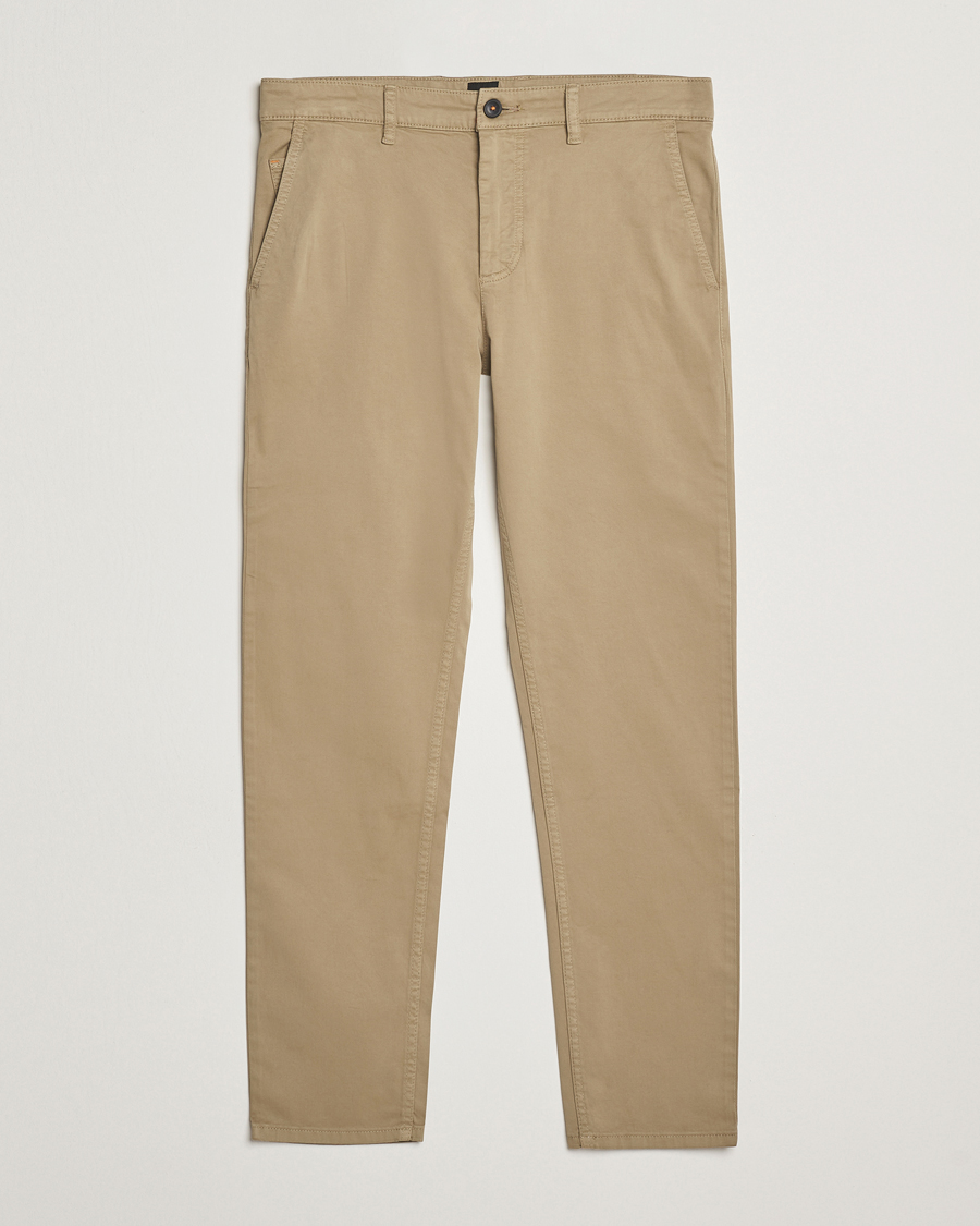 Herr | Byxor | BOSS ORANGE | Tapered Fit Cotton Chinos Beige