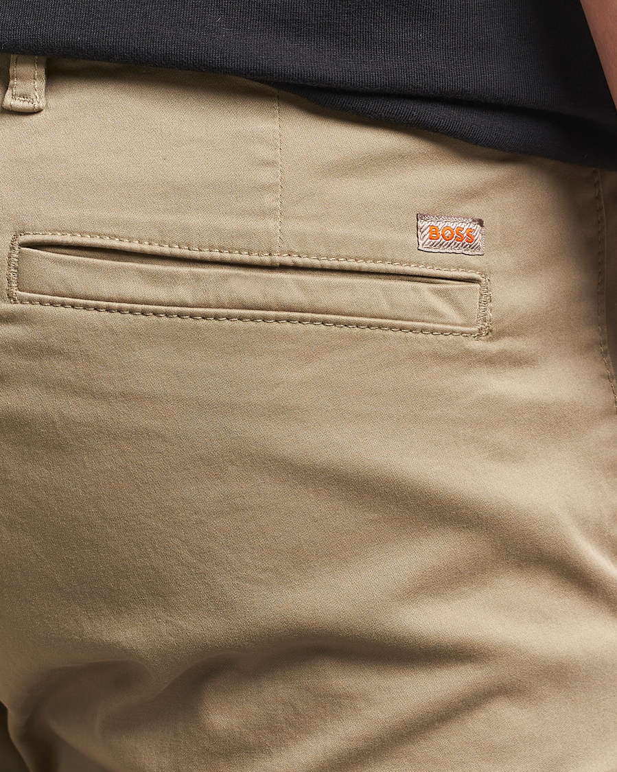 Herr | Byxor | BOSS ORANGE | Tapered Fit Cotton Chinos Beige