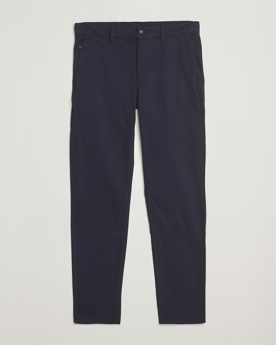 Herr | Byxor | BOSS ORANGE | Tapered Fit Cotton Chinos Dark Blue