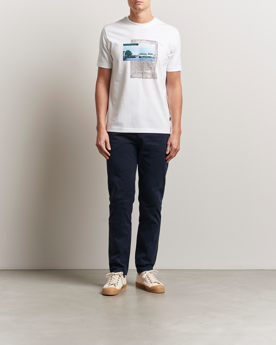 Herr | Byxor | BOSS ORANGE | Tapered Fit Cotton Chinos Dark Blue