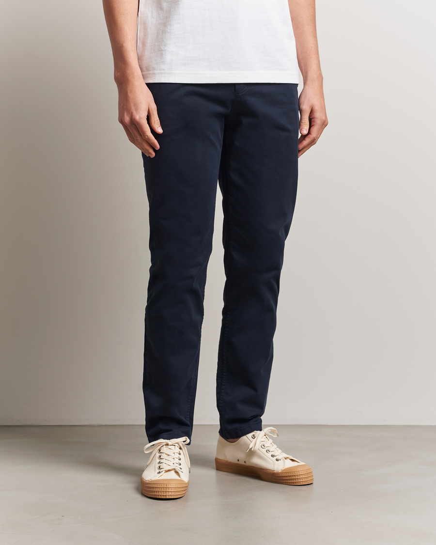 Herr | Byxor | BOSS ORANGE | Tapered Fit Cotton Chinos Dark Blue