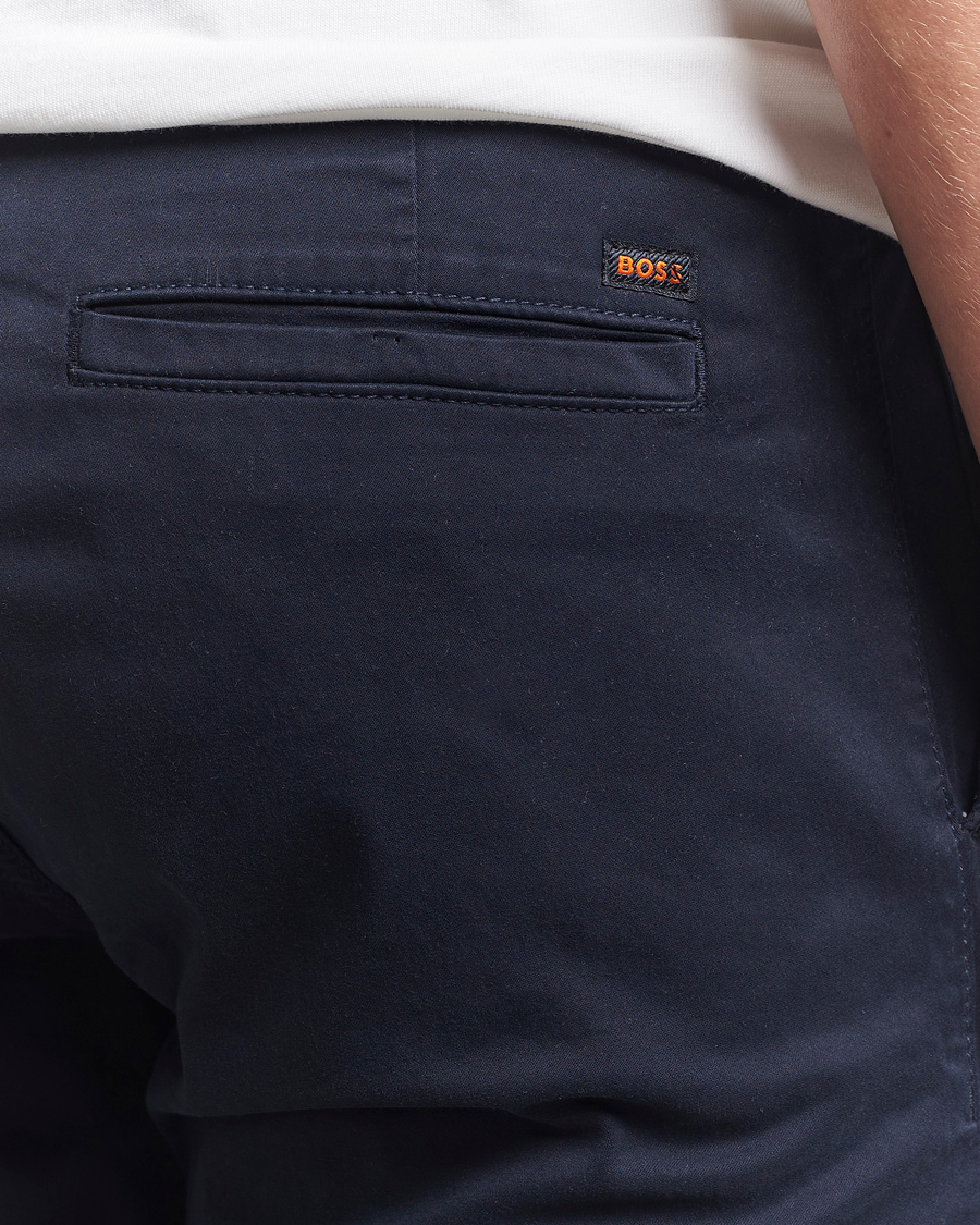 Herr | Byxor | BOSS ORANGE | Tapered Fit Cotton Chinos Dark Blue