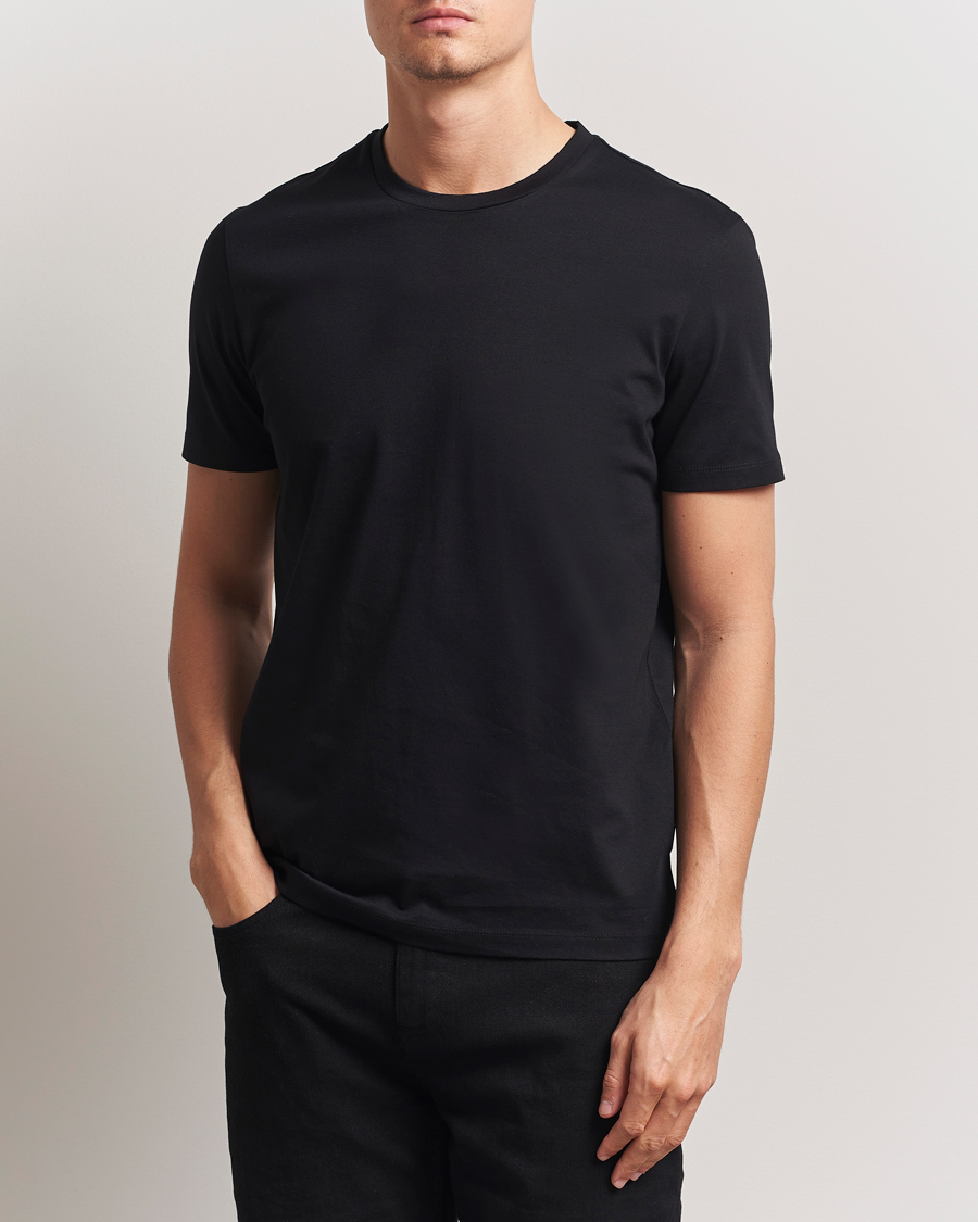 Herr | T-Shirts | BOSS BLACK | Tessler Mercerized Crew Neck T-Shirt Black