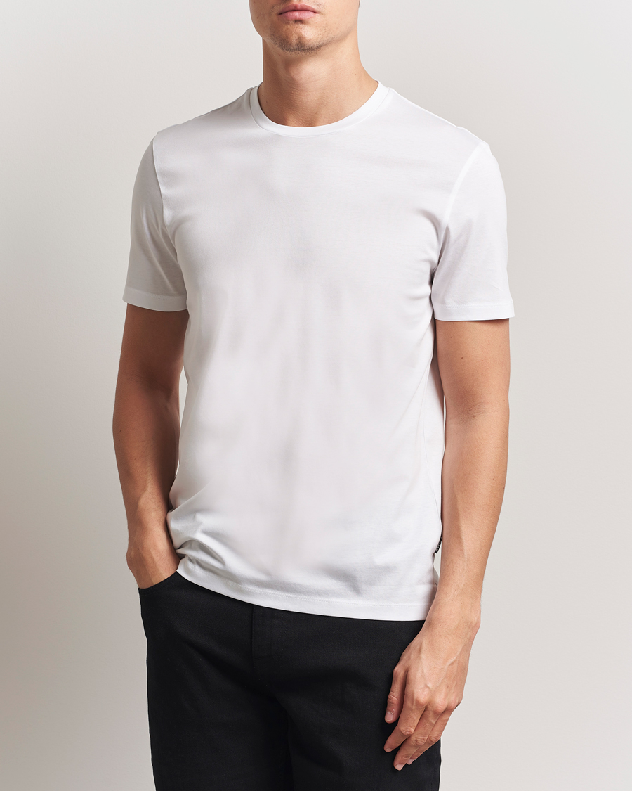 Herr | T-Shirts | BOSS BLACK | Tessler Mercerized Crew Neck T-Shirt White
