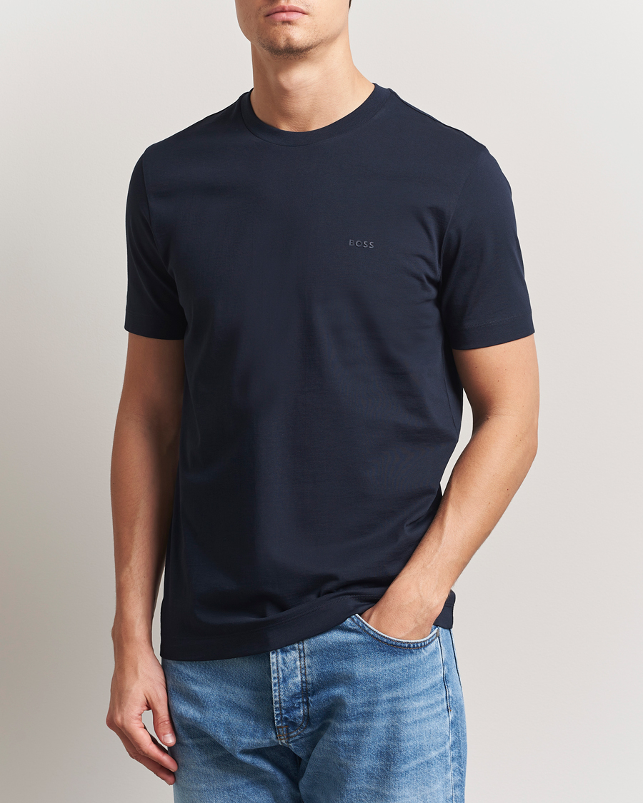 Herr | T-Shirts | BOSS BLACK | Thompson Crew Neck T-Shirt Dark Blue