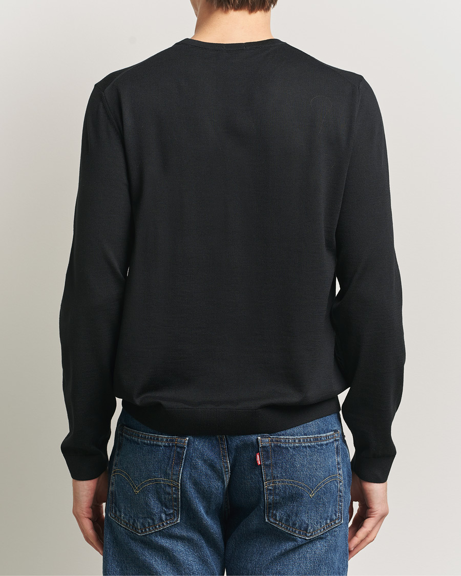 Herr | Tröjor | BOSS BLACK | Leno Wool Crew Neck Pullover Black