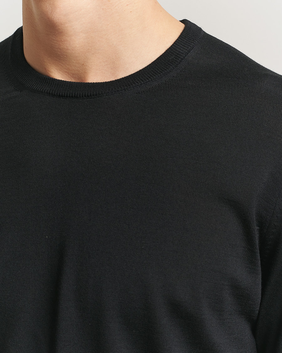 Herr | Tröjor | BOSS BLACK | Leno Wool Crew Neck Pullover Black