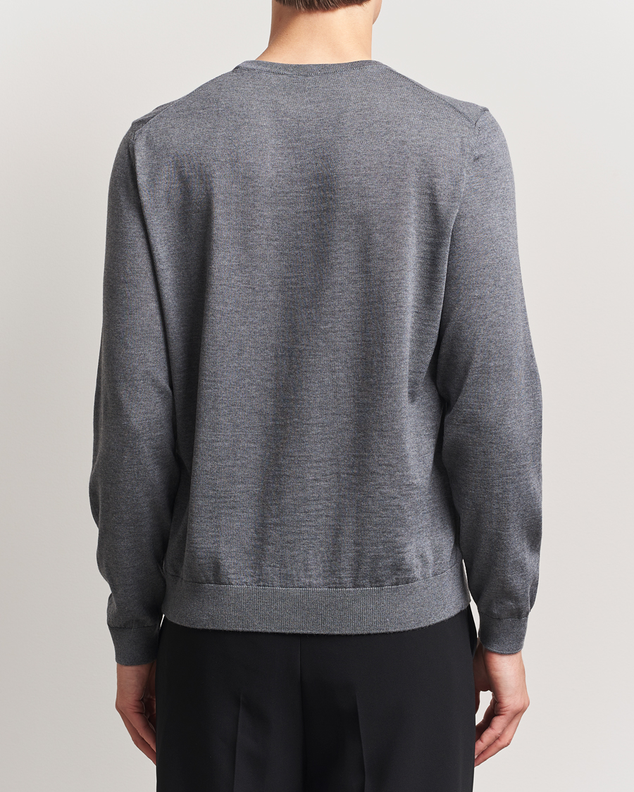 Herr | Tröjor | BOSS BLACK | Leno Wool Crew Neck Pullover Medium Grey