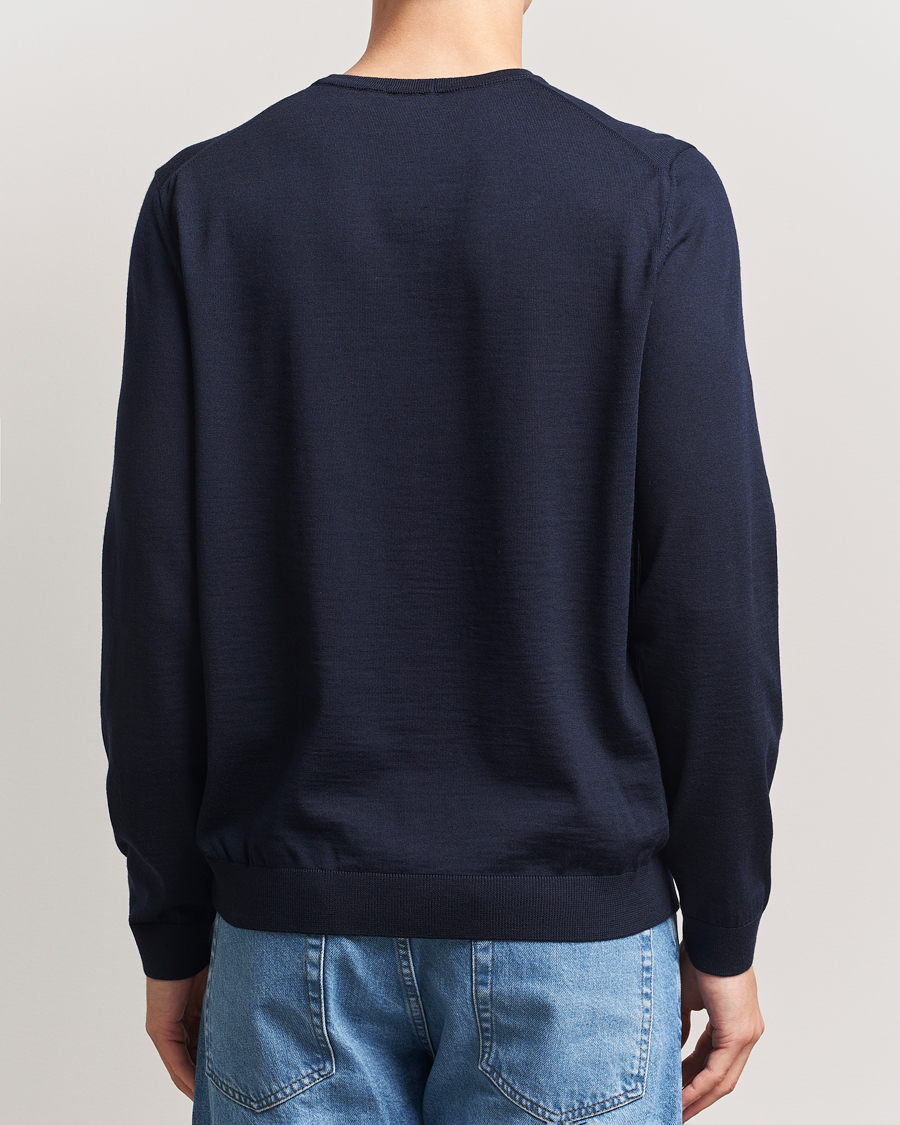 Herr | Tröjor | BOSS BLACK | Leno Wool Crew Neck Pullover Dark Blue