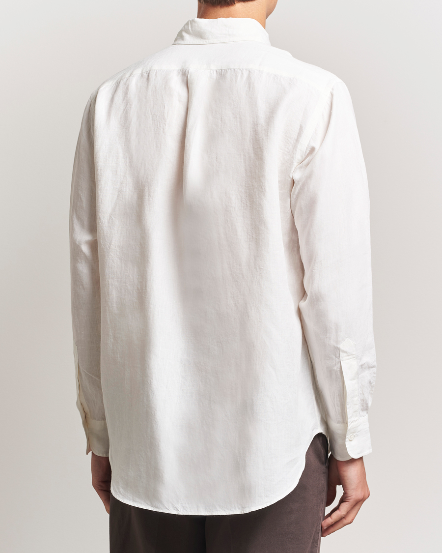Herr | Skjortor | Kamakura Shirts | Linen Ametora Shirt White