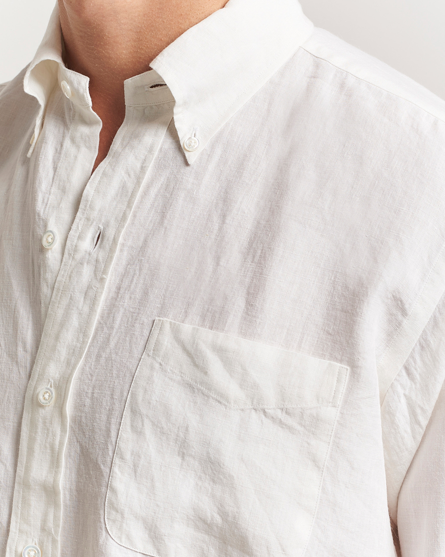 Herr | Skjortor | Kamakura Shirts | Linen Ametora Shirt White