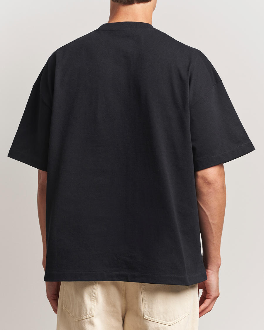 Herr | T-Shirts | Jil Sander | Round Collar Tonal Logo T-Shirt Black