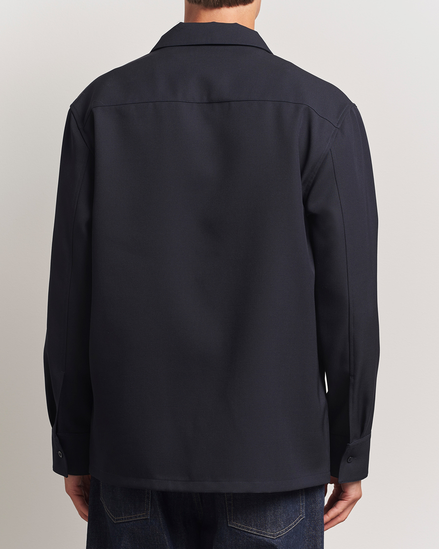Herr | Skjortor | Jil Sander | Wool Zip Overshirt Navy