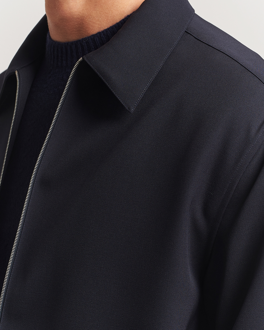Herr | Skjortor | Jil Sander | Wool Zip Overshirt Navy