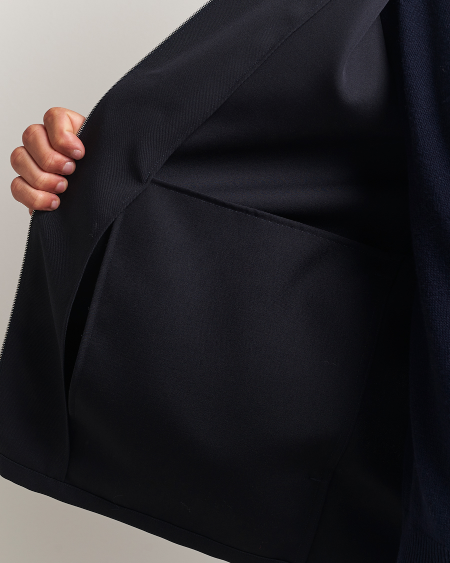 Herr | Skjortor | Jil Sander | Wool Zip Overshirt Navy