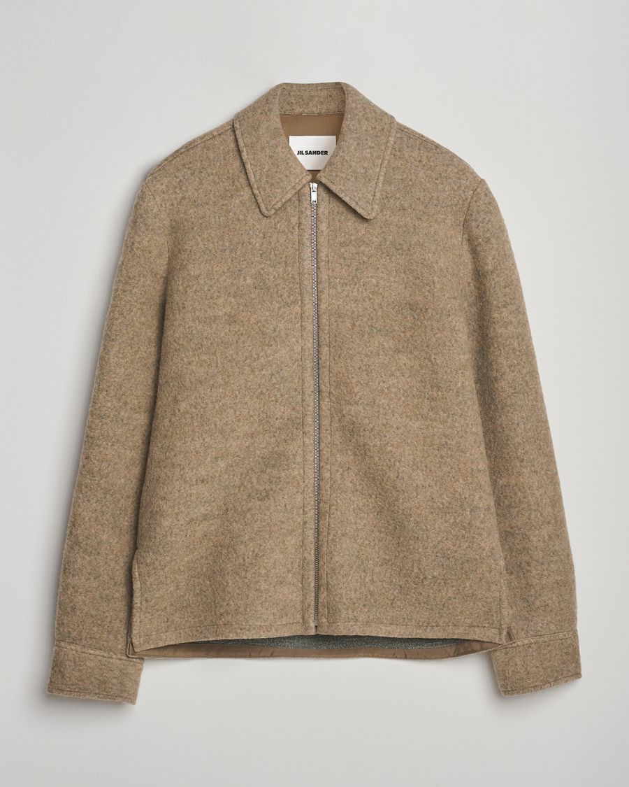 Herr | Jackor | Jil Sander | Felted Wool Shirt Jacket Beige