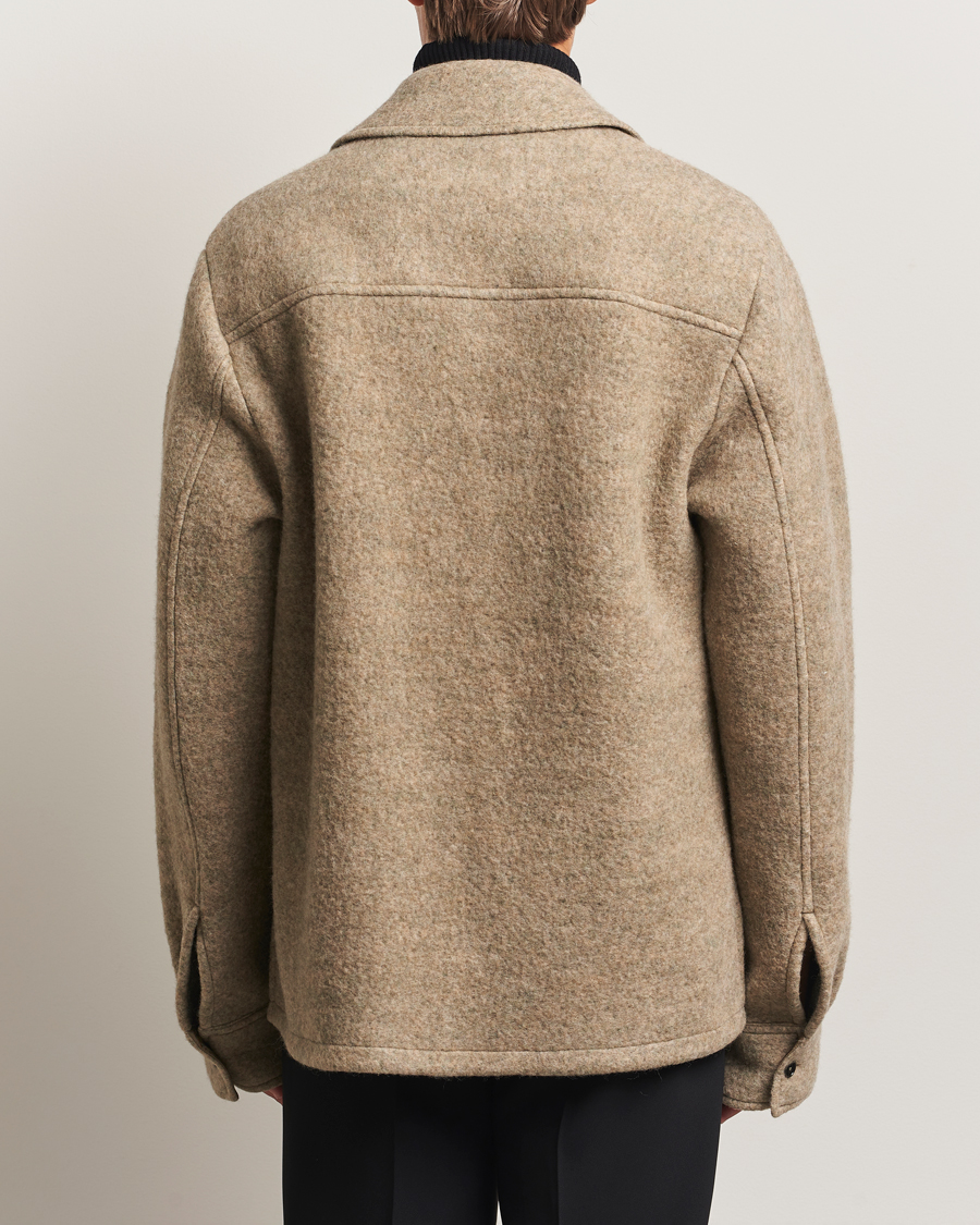 Herr | Jackor | Jil Sander | Felted Wool Shirt Jacket Beige