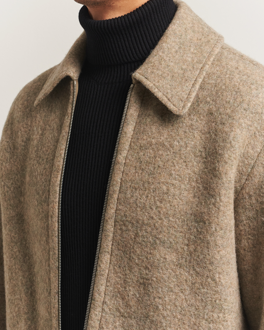 Herr | Jackor | Jil Sander | Felted Wool Shirt Jacket Beige