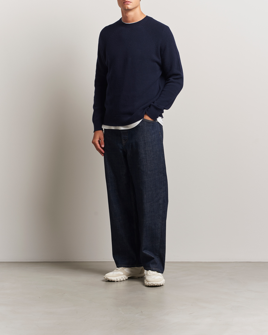 Herr | Tröjor | Jil Sander | Wool/Cashmere Round Neck Sweater Navy