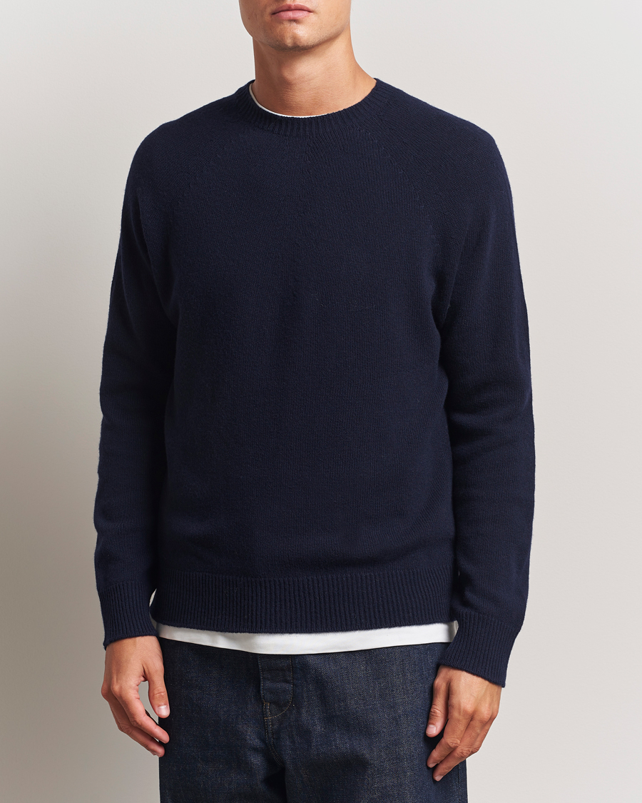 Herr | Tröjor | Jil Sander | Wool/Cashmere Round Neck Sweater Navy