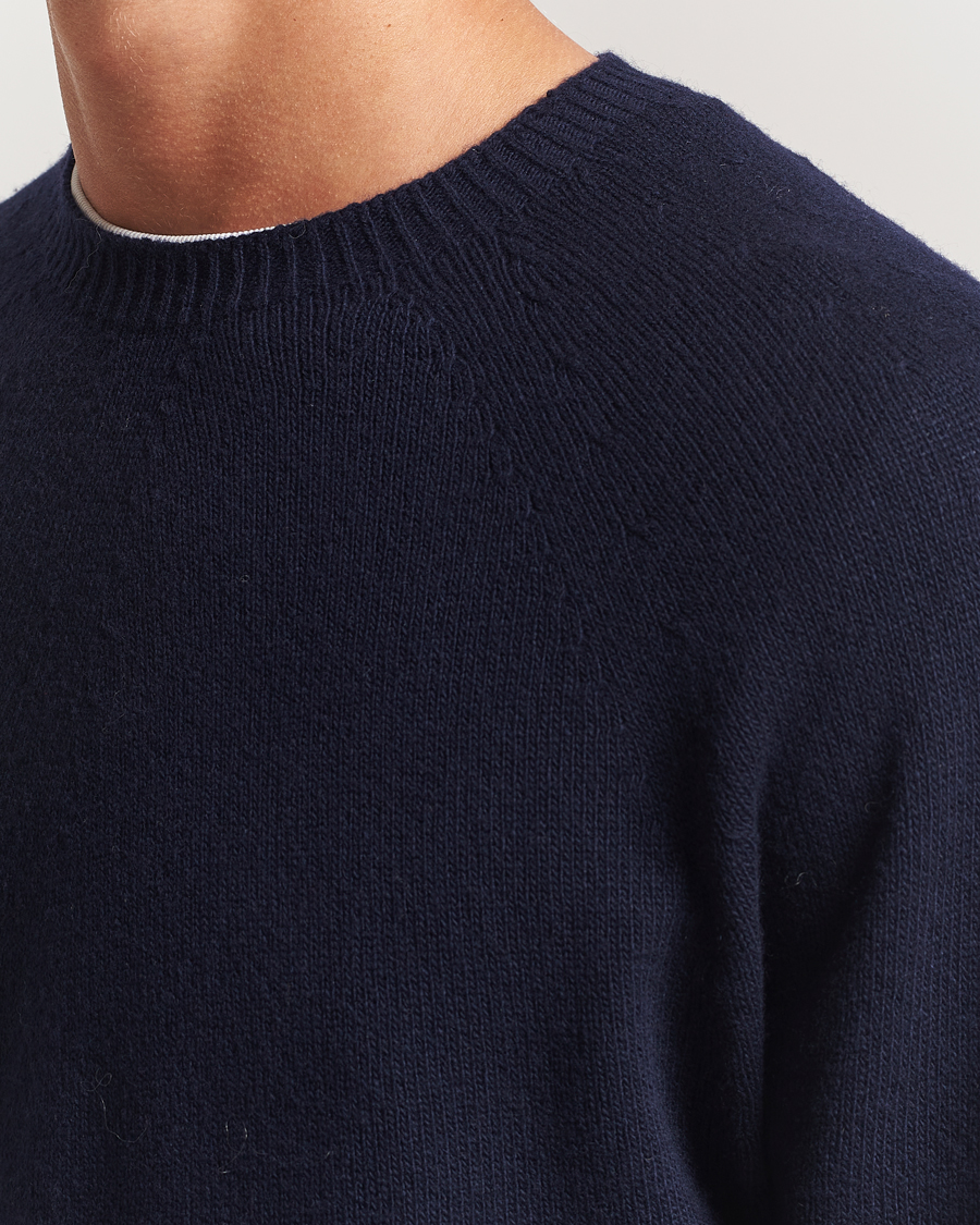 Herr | Tröjor | Jil Sander | Wool/Cashmere Round Neck Sweater Navy