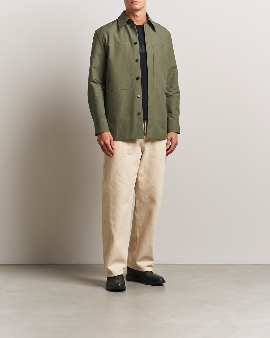 Herr | Skjortor | Jil Sander | Compact Cotton Overshirt Olive