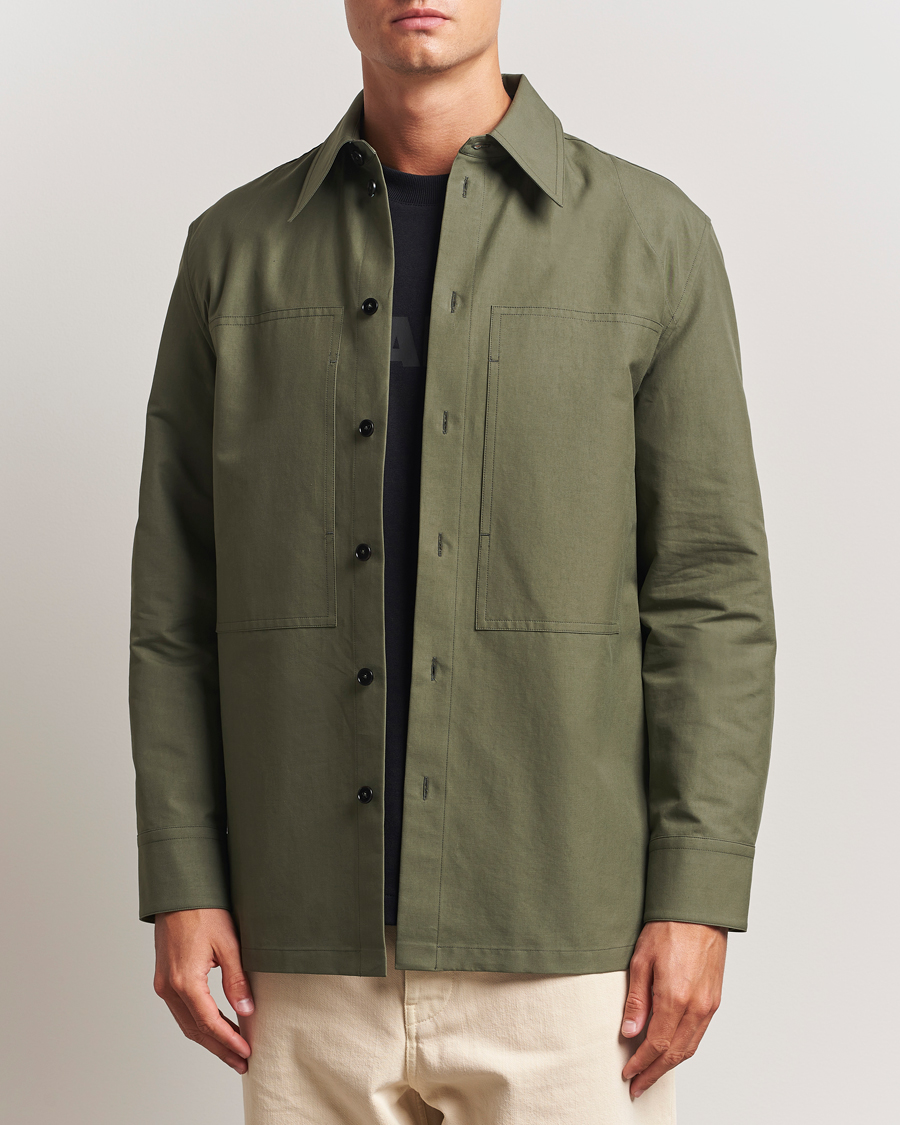 Herr | Skjortor | Jil Sander | Compact Cotton Overshirt Olive